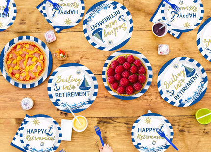 Greencian 96Pcs Nautical Retirement Party Decorations, Serves 24