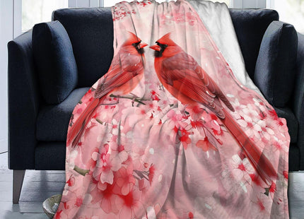 Red Cardinal Blanket Cute Cardinal Decor Throw Blanket Gifts for Girls Boys Cardinal Lover Couch Bedding Super Warm Soft Plush Lightweight Fleece Flannel Blanket for Kids Adults Men Women 60"X50"