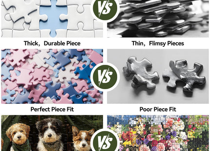 Jigsaw Puzzles 500 Pieces for Adults, Dogs Camping in Forest & Campfire