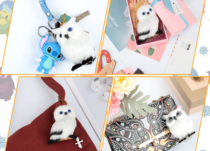 Skylety 6 Pcs Christmas Owl Ornaments Plush Hanging Decor,Owl Style