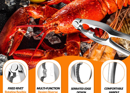 Seafood Crab Crackers and Tools, 21 Pcs Crab Leg Crackers Tools, Lobster Crackers and Picks Set, Crab Utensils Seafood Tools, Crab Forks Scissors Lobster Shellers, mobzio Nut Cracker Set for Crab Legs