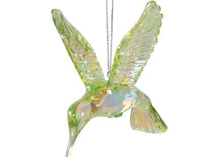 Sparkling Green Hummingbird Christmas Ornament