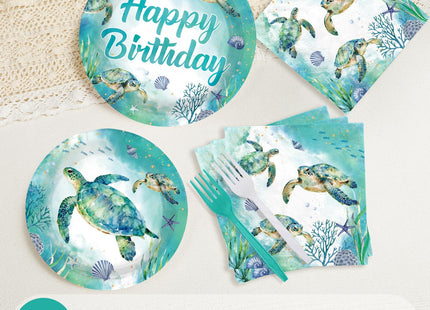 96Pcs Sea Turtle Birthday Party Decorations for Sea Beach Serves 24