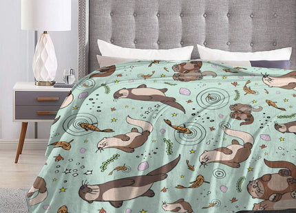 Carwayii Otter Blanket Sea Otter Gifts for Women Men Kids Plush Throws