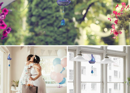 CoTa Global Hanging Nautical Glass Purple Sailboat Wind Chime Decoration