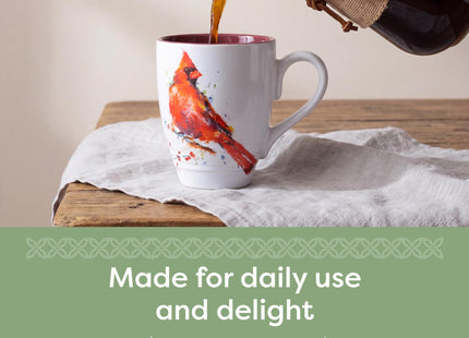 DEMDACO Watercolor Red and White Cardinal Mug by Dean Crouser