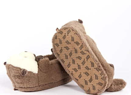ooohyeah Otter Plush Slippers for Women, Funny Cozy Warm Slippers with Grippers, Abe the Otter, size 5-6