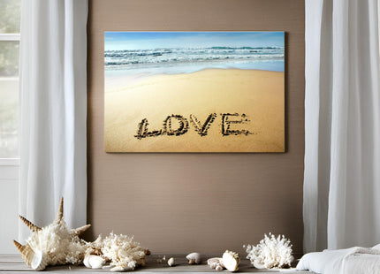 Goldfoilart Beach Canvas Wall Art for Living Room Seascape Paintings Love Coastal Picture Framed Artwork for Bathroom Bedroom Office Decor 36" x 24"