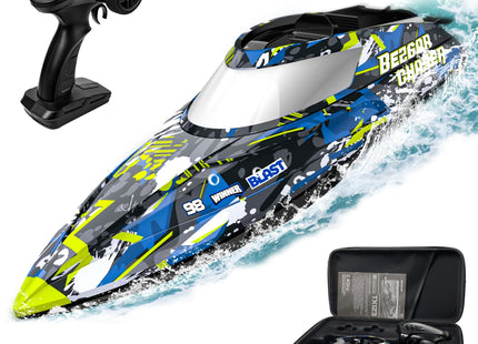 BEZGAR TX123 Remote Control Boats - Fast Speed RC Boat 32+ KPH with Suitcase for Lakes & Pools & Salt Water