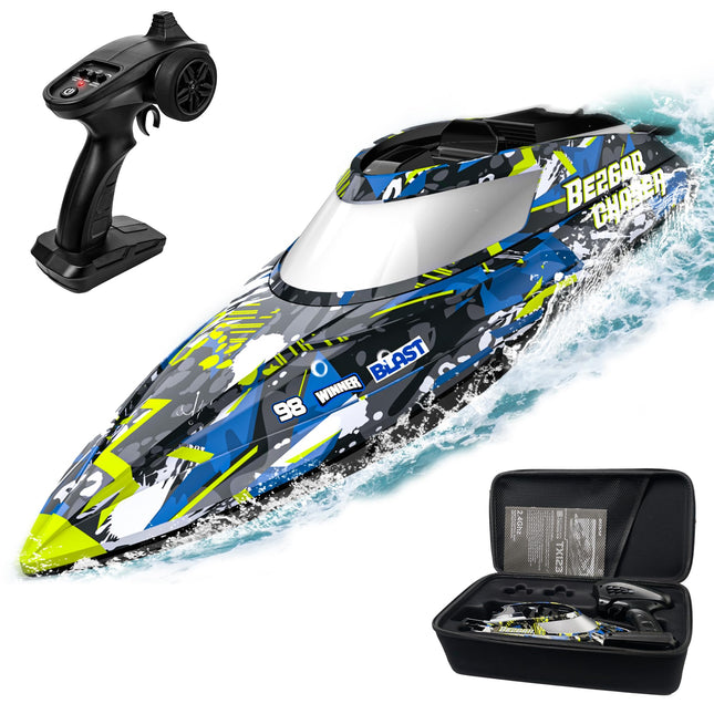 BEZGAR TX123 Remote Control Boats - Fast Speed RC Boat 32+ KPH with Suitcase for Lakes & Pools & Salt Water