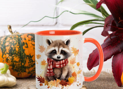Hyturtle Fall Raccoon Mug, Autumn Birthday Gifts For Raccoon Lovers