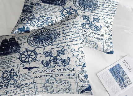 Pamnest Twin Comforter Set with Sheets, 5 Pieces Nautical Anchor Bedding