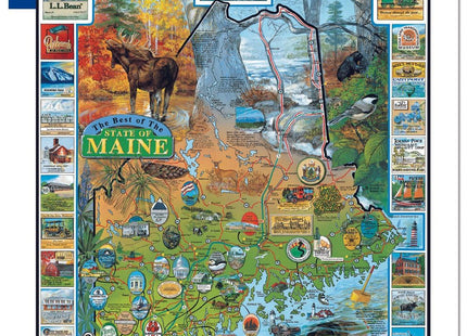 White Mountain 1000 Piece Jigsaw Puzzle State Landmarks Map, Best Of Maine