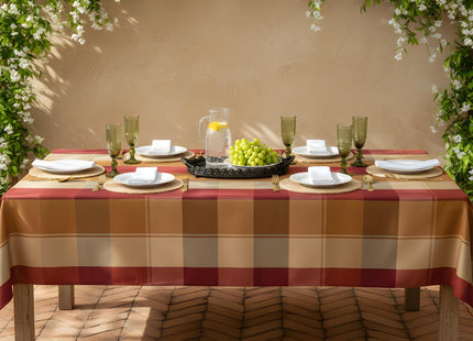 LOSIVISHE Plaid Waterproof Tablecloth for Thanksgiving Dinning 52x70 inch