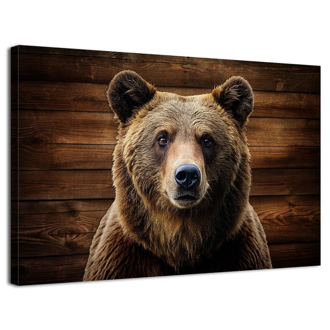AIYISU Bear Pictures Wall Decor Farmhouse Wildlife Bear Portrait Canvas Prints Poster Hunting Cabin Wall Decor Rustic Animal Painting Artwork for Living Room Bar Kitchen Home Decoration 16x24