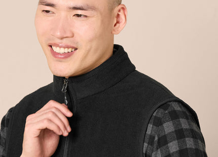 Amazon Essentials Men's Full-Zip Polar Fleece Insulated Vest (Available in Big & Tall), Black, Medium