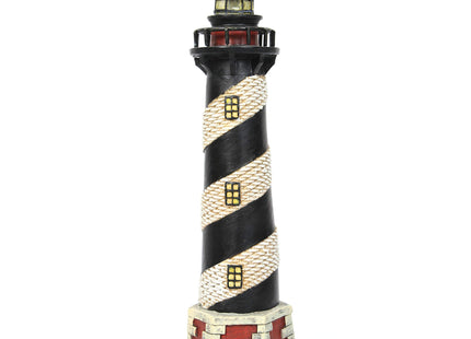 Hosley 8 Inch Resin Tabletop Lighthouse Blinking Light Decor - Ideal Coastal Beach Nautical Gift for Home, Farmhouse, Wedding, Teacher Appreciation