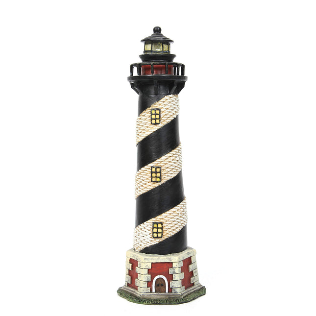 Hosley 8 Inch Resin Tabletop Lighthouse Blinking Light Decor - Ideal Coastal Beach Nautical Gift for Home, Farmhouse, Wedding, Teacher Appreciation