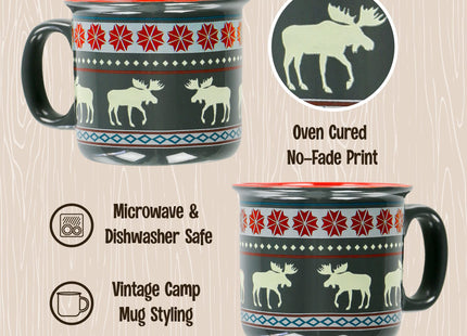 Lazy One Novelty Mugs, Funny Coffee Mug, 12 oz Ceramic Mug (Moose Fair)