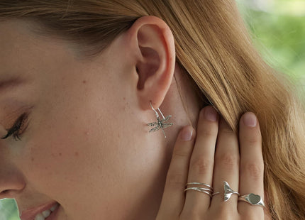Boma Jewelry Sterling Silver Dragonfly Dangle Earrings