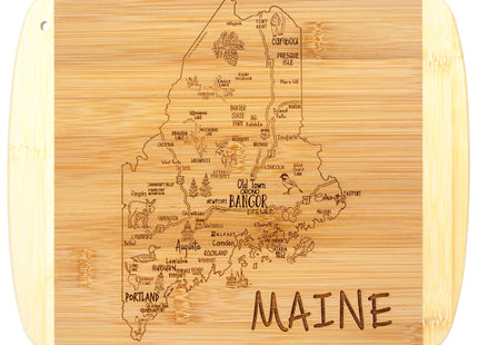 Totally Bamboo A Slice of Life Maine Engraved Map Cutting Board