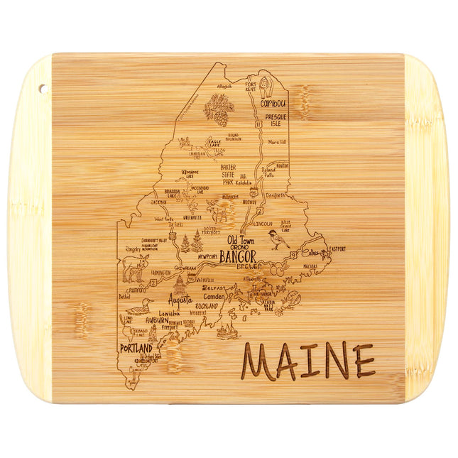 Totally Bamboo A Slice of Life Maine Engraved Map Cutting Board