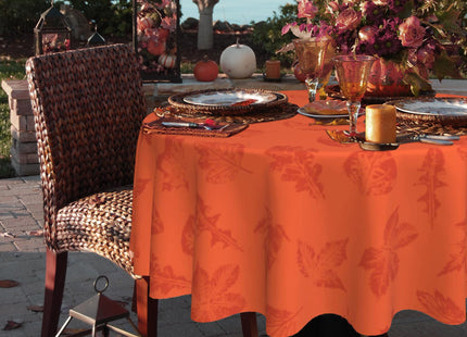 Fall Tablecloth Round 60 in Maple Leaf Table Cover Thanksgiving Table Cloth