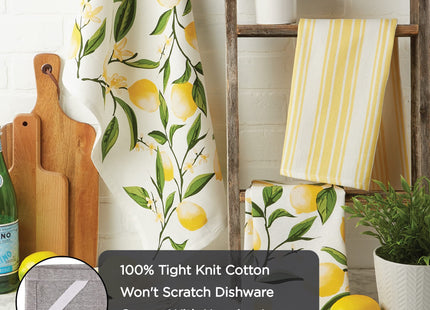 DII Fall Basics Kitchen Dishtowel Collection Printed & Plaid Fall Dish Towel Set, 18x28, Floral Plaid, 2 Count