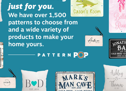 Pattern Pop Personalized Nautical Family Beach House Throw Pillow
