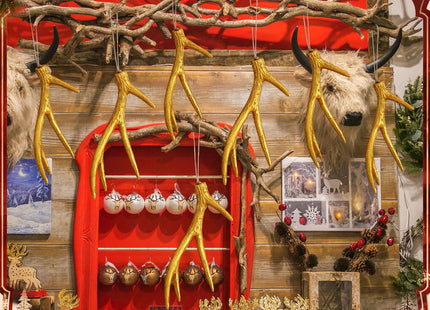 Sumind 20 Pcs Deer Antler Ornaments 4 Tines Faux Deer Christmas Decor