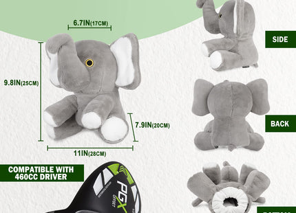 Driver Headcover Funny Golf Headcover Animal Golf Club Head Covers Gorilla Alces Moose Mammoth Design Black Plush Golfing Gifts for Men Women Golfer Fits up to 460CC Driver Head