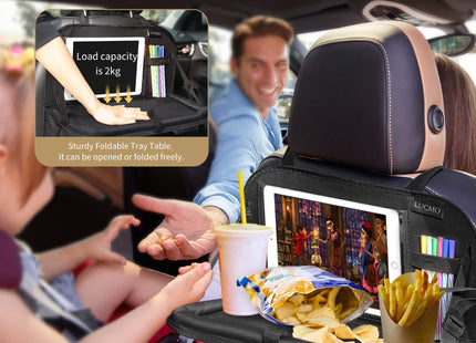 LUCMO Car Backseat Organizer with Foldable Tablet Holder, Black