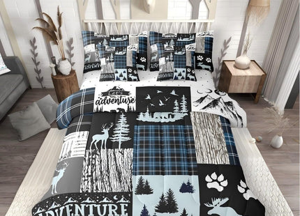 Erosebridal Bear Elk Deer Comforter Set 7 Piece Bed in A Bag Twin