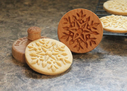Fun Food Tools, Wood Cookie Stamp, 2.5 Inch (Snowflake CS-017)