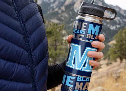 Rico Industries NCAA Maine Black Bears Standard 22oz Stainless Steel Tumbler with Lid - Great For Coffee, Tea, Water or Cocktails