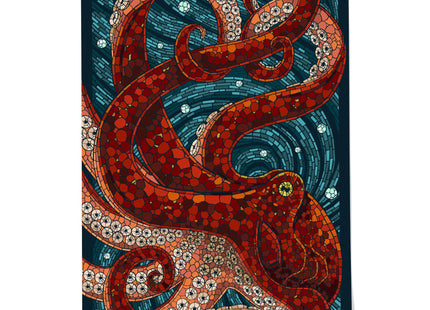 Lantern Press 24x36 Inch Giclee Art Print Wall Decor, Octopus, Paper Mosaic
