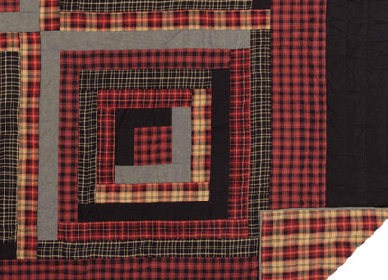 VHC Brands Rustic & Lodge Cumberland Red Bedding Accessory, Twin Quilt 68x86