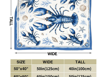 Luxvio Lobster Blanket, Coastal Blue Lobster Throw Blanket Gifts 50"X40"