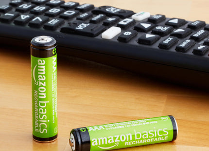 Amazon Basics 12-Pack Rechargeable AAA NiMH Batteries, 800 mAh, 1.2V, Low Self-Discharge, Pre-Charged, Recharge up to 1000x Times