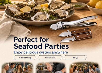 Oyster Shucking Knife Kit - Lever-Assisted Stainless Steel oyster shucker