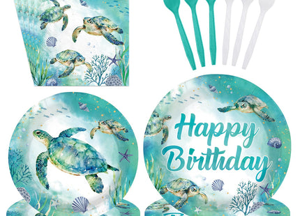 96Pcs Sea Turtle Birthday Party Decorations for Sea Beach Serves 24