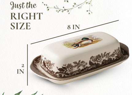 Spode Woodland Mallard Covered Butter Dish