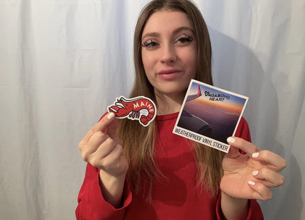 Vagabond Heart Maine Sticker - Weatherproof Vinyl Souvenir Lobster Decal