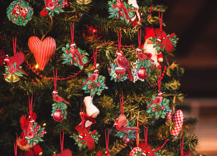 BBTO 36 Pcs Christmas Cardinal Ornament Red Cardinal Wood Decor
