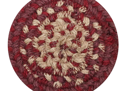 Homespice Autumn Maple Jute Braided Coasters, Round 4" Set of 6