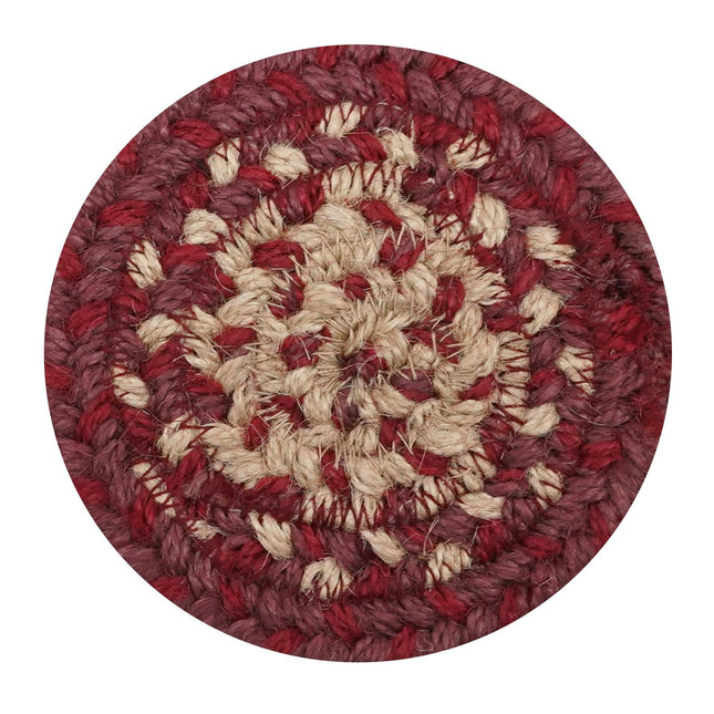 Homespice Autumn Maple Jute Braided Coasters, Round 4" Set of 6