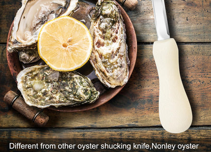 Nonley Oyster Shucking Knife, 2 Pack Oyster Knife Shucker Set with Professional Grade Cut Resistant Gloves, Stainless Steel Seafood Opener Tools