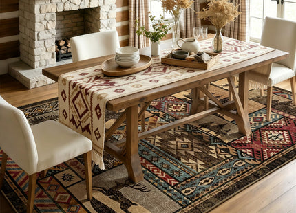 HOMORE Rustic Cabin Area Rug 5x7,Western Rugs for Living Room Bedroom,Brown