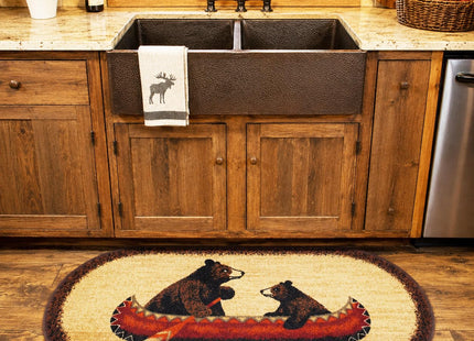 Cozy Cabin CC10449 Bear Canoe Rug 20"x44" Brown