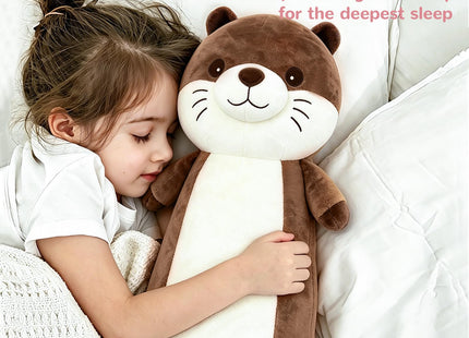 Tianmihou Giant 36inch Otter Long Plush Toy Body Pillow, Cute Otter Stuffed Animal Large Plushie Doll, Big Brown Soft Otter Plush Toy Gift for Kids Boy & Girls, Birthday